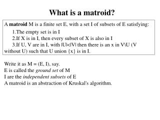 What is a matroid?