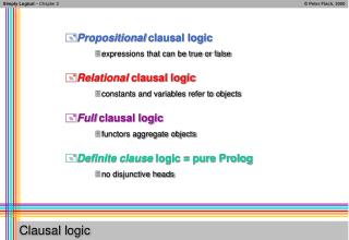 Clausal logic