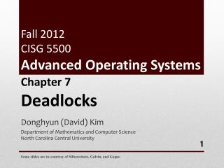 Fall 2012 CISG 5500 Advanced Operating Systems