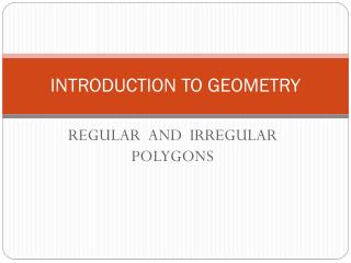 INTRODUCTION TO GEOMETRY