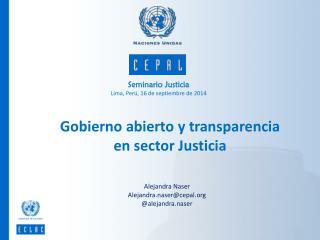Seminario Justicia Lima, Perú, 16 de septiembre de 2014