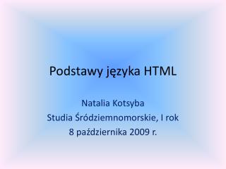 Podstawy języka HTML