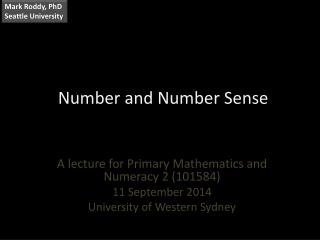 Number and Number Sense