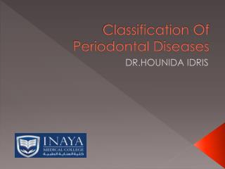 Classification Of Periodontal Diseases