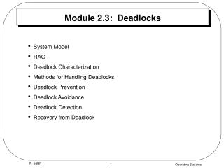 Module 2.3: Deadlocks