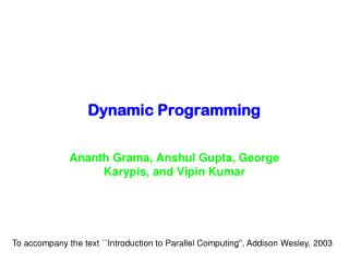Dynamic Programming