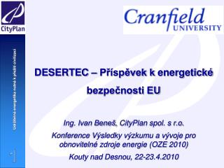 DESERTEC – Příspěvek k energetické bezpečnosti EU