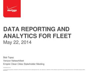 DATA REPORTING AND ANALYTICS FOR FLEET May 22, 2014