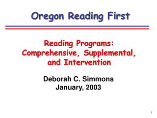 Deborah C. Simmons January, 2003
