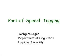 Part-of-Speech Tagging