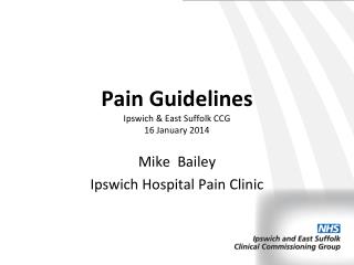 Pain Guidelines Ipswich &amp; East Suffolk CCG 16 January 2014
