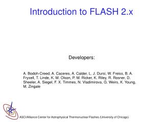 Introduction to FLASH 2.x