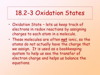 18.2-3 Oxidation States