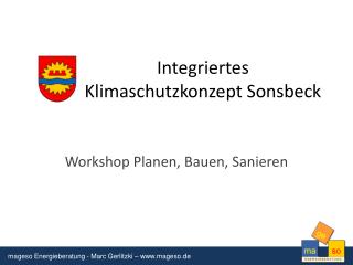 Integriertes Klimaschutzkonzept Sonsbeck