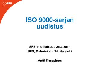 ISO 9000-sarjan uudistus