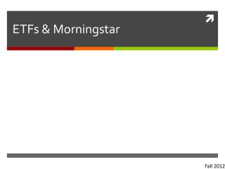 ETFs & Morningstar