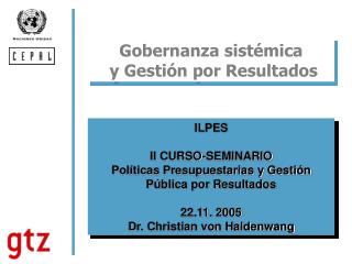 Gobernanza sistémica y Gestión por Resultados