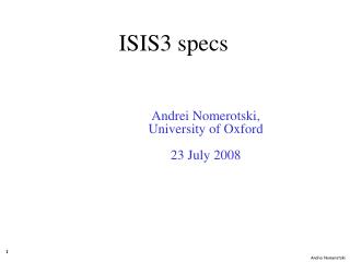 Andrei Nomerotski, University of Oxford 23 July 2008