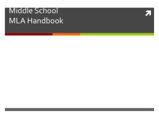 Middle School MLA Handbook