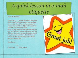 A quick lesson in e-mail etiquette