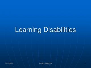 Learning Disabilities