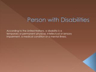 Person with Disabilities