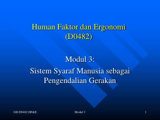 Human Faktor dan Ergonomi (D0482)