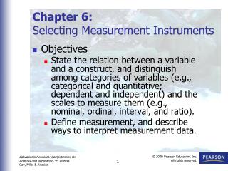 Chapter 6: Selecting Measurement Instruments