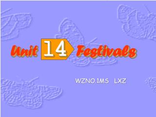 Unit 14 Festivals