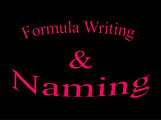 Formula Writing