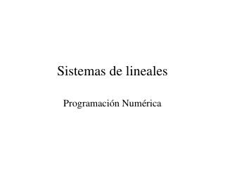 Sistemas de lineales