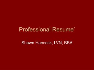 Professional Resume’