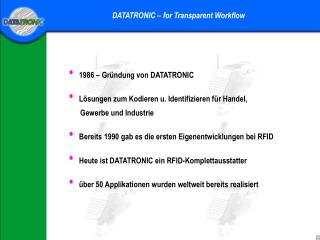 1986 – Gründung von DATATRONIC