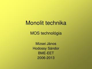 Monolit technika