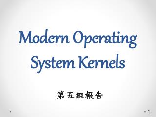 Modern Operating System Kernels