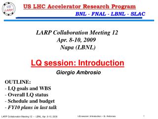LQ session: Introduction Giorgio Ambrosio
