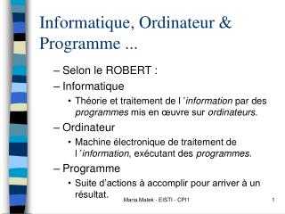 Informatique, Ordinateur &amp; Programme ...