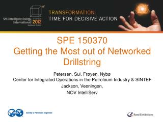 SPE 150370 Getting the Most out of Networked Drillstring