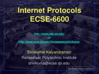 Internet Protocols ECSE-6600