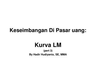 Keseimbangan Di Pasar uang: