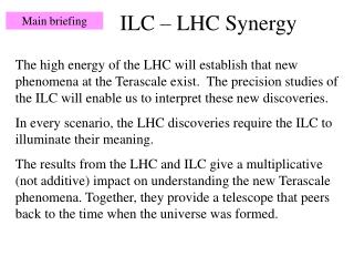 ILC – LHC Synergy