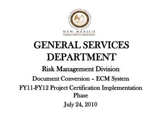 GENERAL SERVICES DEPARTMENT