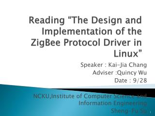 Reading “The Design and Implementation of the ZigBee Protocol Driver in Linux”