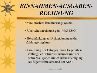 EINNAHMEN-AUSGABEN-RECHNUNG