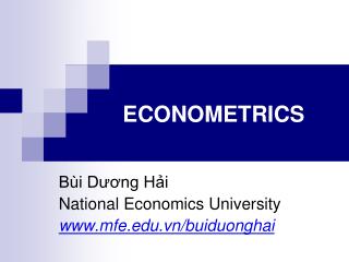 ECONOMETRICS