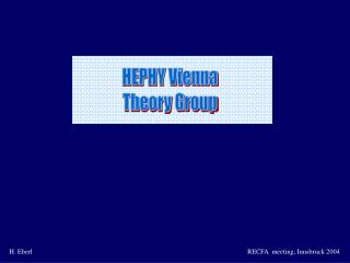 HEPHY Vienna Theory Group