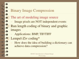 Binary Image Compression