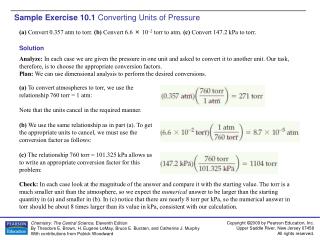 Sample Exercise 10.1 Converting Units of Pressure