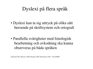 Dyslexi på flera språk