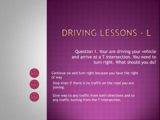 Driving Lessons - L